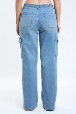 Women's Elastic Waist Straight Leg Cargo Jean 37 Women's Elastic Waist Straight Leg Cargo Jean -Wana Fashion Shop P114740 36C 3 2bd2413e a078 4ca6 94f1 b515dc02bdad