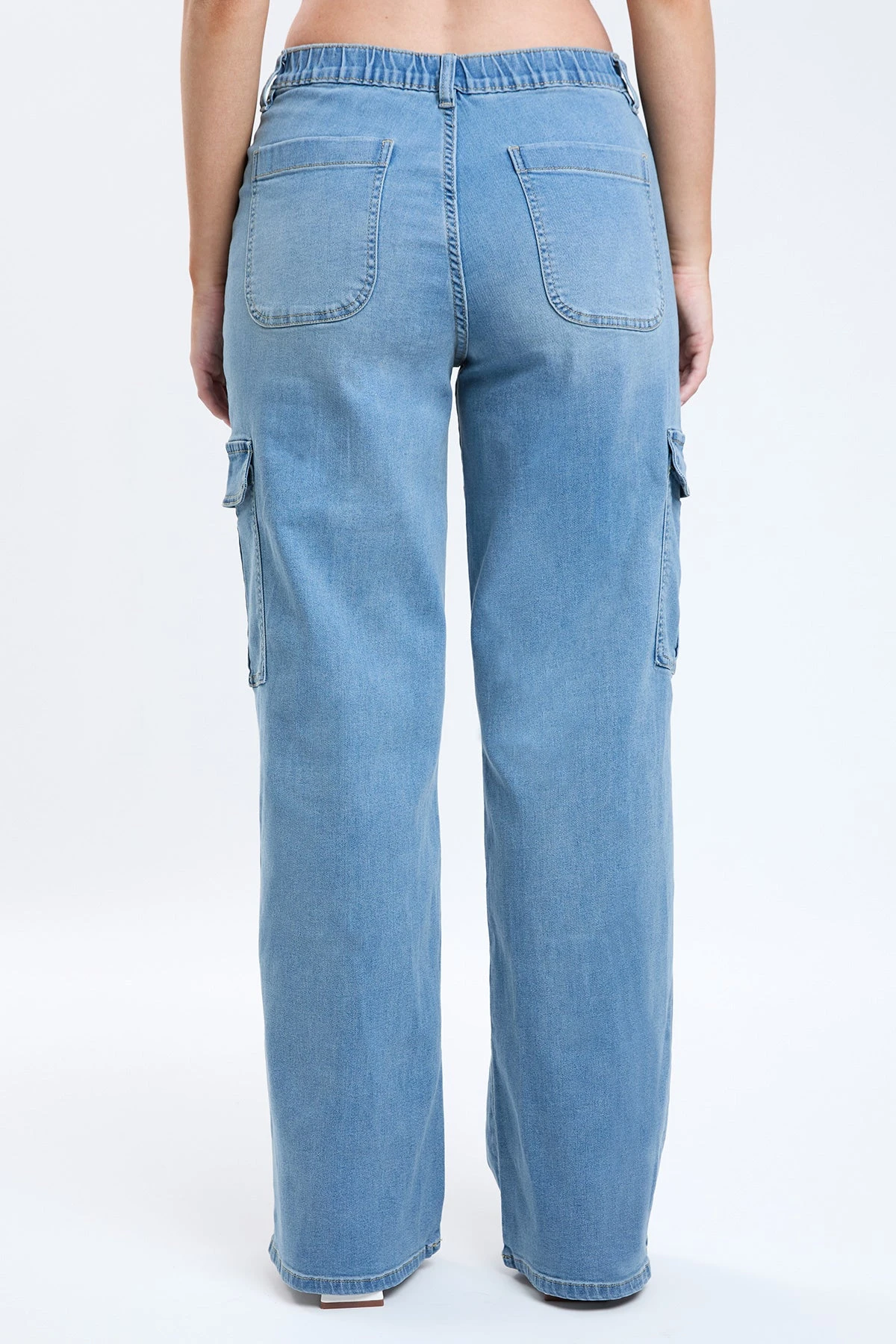 Women's Elastic Waist Straight Leg Cargo Jean 19 Women's Elastic Waist Straight Leg Cargo Jean - Image 17