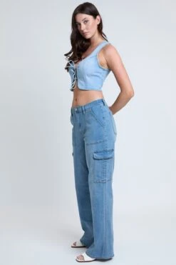 Women's Elastic Waist Straight Leg Cargo Jean 38 Women's Elastic Waist Straight Leg Cargo Jean -Wana Fashion Shop P114740 36C 5 35c6a661 8643 4704 a861 bba71efb7521