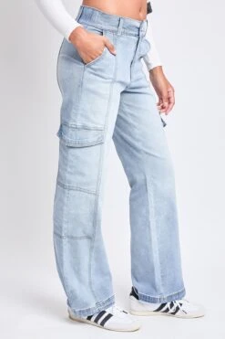 Women's High Rise Elastic Waist Straight Leg Cargo -Wana Fashion Shop P121162 36L 2 8c26d505 9b2a 4e65 825f 0a290b72995c