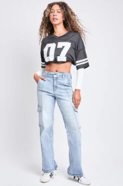 Women's High Rise Elastic Waist Straight Leg Cargo -Wana Fashion Shop P121162 36L 6 9f5e6130 5a2c 410d b370 21e1c0b9fc9d