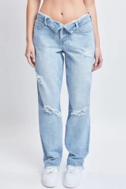 Women's Dream With Fold-Over Waist Low Rise Jeans -Wana Fashion Shop P123268 L2856 3