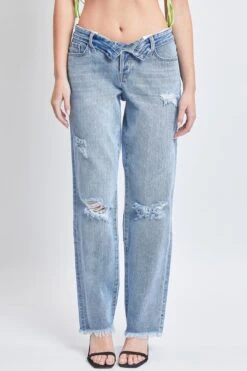 Women's Dream With Fold-Over Waist Low Rise Jeans -Wana Fashion Shop P123268 M2856 4