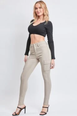 Women's Hyperstretch Skinny Cargo Pants -Wana Fashion Shop P137731 TAUPE 3