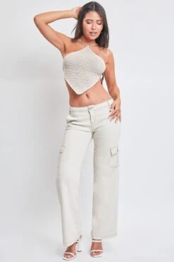 Women's Cargo Skater Pants -Wana Fashion Shop P159005 ECRU 1