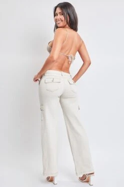 Women's Cargo Skater Pants -Wana Fashion Shop P159005 ECRU 2