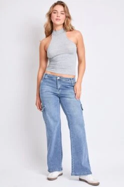 Women's Low Rise Straight Leg Skater Jeans -Wana Fashion Shop P159062 08M 5