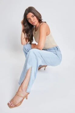 Women’s Dream 90s Straight Leg Slit Jeans -Wana Fashion Shop P159868 08L 5