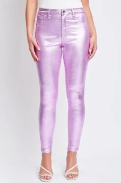 Women's Hyperstretch Skinny Metallic Pants -Wana Fashion Shop P1736ME LAVEN 2