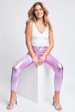 Women's Hyperstretch Skinny Metallic Pants -Wana Fashion Shop P1736ME LAVEN 7