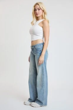 Women's Luxe Low Rise WannaBettaButt Wide Leg Jeans 27 Women's Luxe Low Rise WannaBettaButt Wide Leg Jeans -Wana Fashion Shop P183637 3021R 4