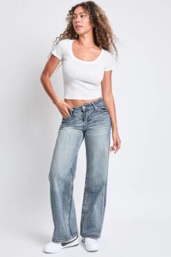Women's Low Rise Wide Leg Rigid Jeans -Wana Fashion Shop P187076 09NT 6 894f4b50 78b2 4376 876f 64d704615bad