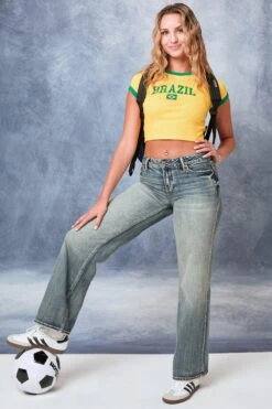 Women's Low Rise Wide Leg Rigid Jeans -Wana Fashion Shop P187076 09NT KIERSTEN LS3