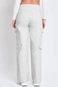 Women's High Rise Double Pocket Wide Leg Cargo Pants -Wana Fashion Shop P190321 STONE 6