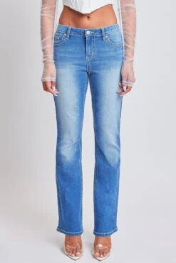 Women's Heavy Stitch Bootcut Jeans With Embroidered Pockets -Wana Fashion Shop P192286 C02 1