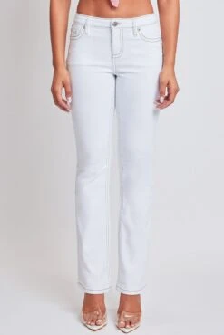 Women's Heavy Stitch Bootcut Jeans With Embroidered Pockets -Wana Fashion Shop P192286 K37 1