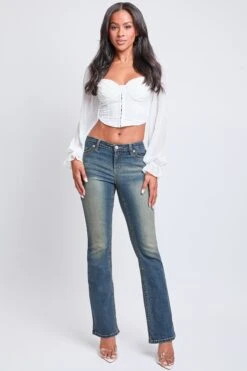 Women’s Premium Heavy Stitch Mid-Rise Bootcut Jeans -Wana Fashion Shop P195686 08PT 2