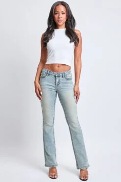Women’s Premium Heavy Stitch Mid-Rise Bootcut Jeans -Wana Fashion Shop P195686 08VT 2