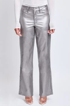Women's Hyperstretch Straight Leg Metallic Pant -Wana Fashion Shop P1987ME SMOKE 1