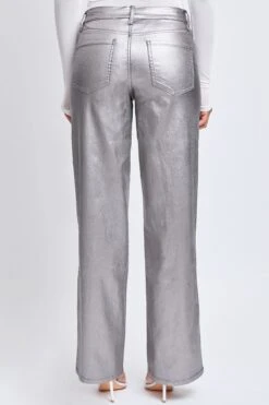 Women's Hyperstretch Straight Leg Metallic Pant -Wana Fashion Shop P1987ME SMOKE 2