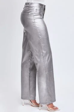 Women's Hyperstretch Straight Leg Metallic Pant -Wana Fashion Shop P1987ME SMOKE 3