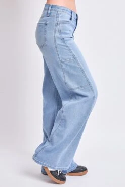 Women's High Rise Wide Leg Cargo Jeans -Wana Fashion Shop P201011 08L1 2