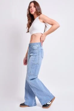 Women's High Rise Wide Leg Cargo Jeans -Wana Fashion Shop P201011 08L1 4