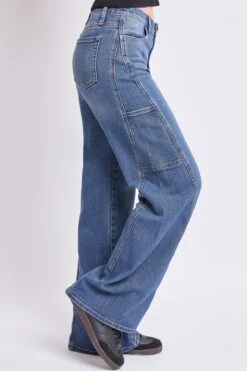 Women's High Rise Wide Leg Cargo Jeans -Wana Fashion Shop P201011 08N 2