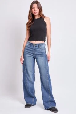 Women's High Rise Wide Leg Cargo Jeans
