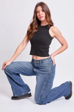 Women's High Rise Wide Leg Cargo Jeans -Wana Fashion Shop P201011 08N 5