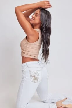 Women's Heavy Stitch Mid Rise Bootcut W/ Embroidery -Wana Fashion Shop P210186 K37 6