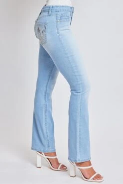 Women's Heavy Stitch Mid Rise Bootcut W/ Embroidery -Wana Fashion Shop P210186 L08 3