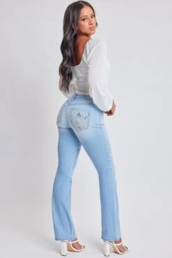 Women's Heavy Stitch Mid Rise Bootcut W/ Embroidery -Wana Fashion Shop P210186 L08 5