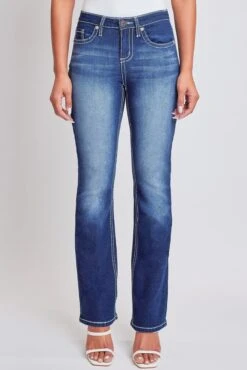 Women's Heavy Stitch Mid Rise Bootcut W/ Embroidery -Wana Fashion Shop P210186 S08 1