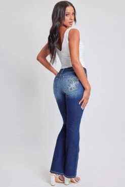 Women's Heavy Stitch Mid Rise Bootcut W/ Embroidery -Wana Fashion Shop P210186 S08 6