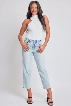 Women's Luxe Cropped Straight Leg Jeans 18 Women's Luxe Cropped Straight Leg Jeans -Wana Fashion Shop P212860 08JT 2