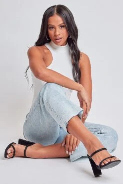 Women's Luxe Cropped Straight Leg Jeans 20 Women's Luxe Cropped Straight Leg Jeans -Wana Fashion Shop P212860 08JT 3