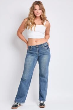 Women's Luxe Mid Rise Premium Stretch Wide Leg Jeans