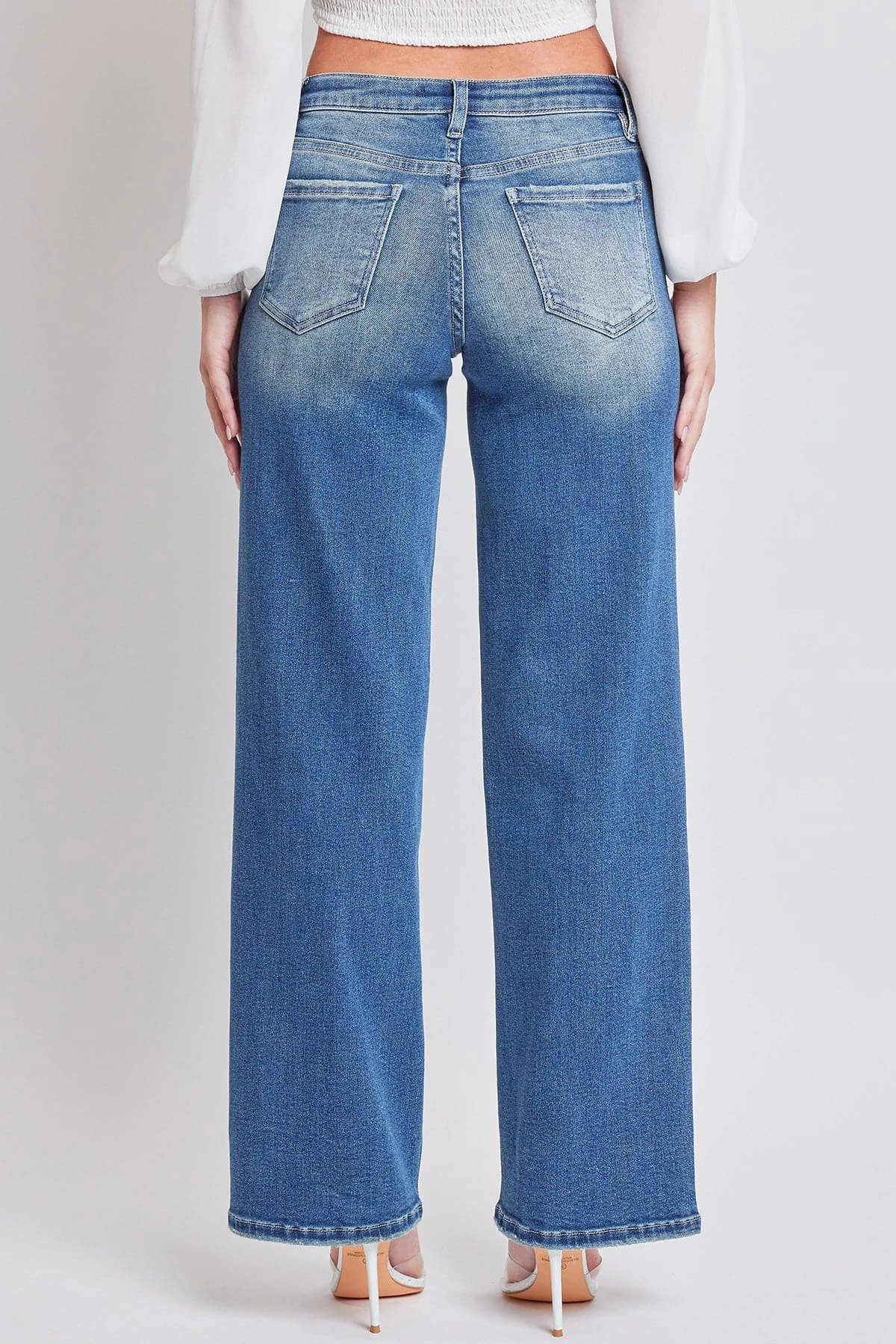 Women's Luxe Mid Rise Premium Stretch Wide Leg Jeans 16 Women's Luxe Mid Rise Premium Stretch Wide Leg Jeans - Image 14