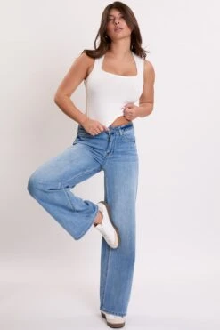 Women's Luxe Bella High Rise Wide Leg Jeans -Wana Fashion Shop P44199 08C1 5 1