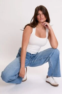 Women's Luxe Bella High Rise Wide Leg Jeans -Wana Fashion Shop P44199 08C1 6 1