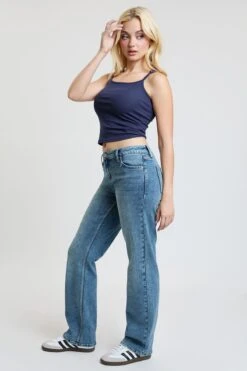 Women's Maddy Mid Rise Straight Leg Jeans -Wana Fashion Shop P44255 09R 4