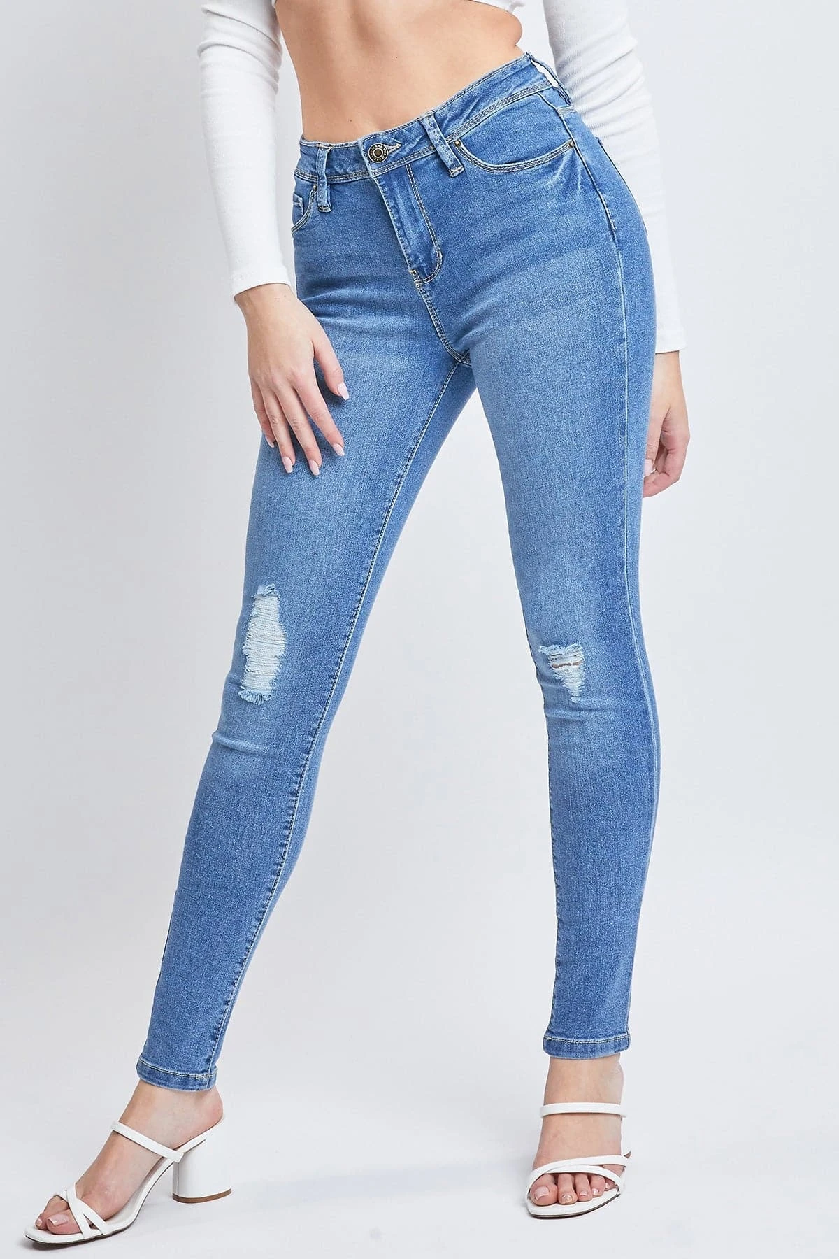 Women's Essential Sustainable Distressed Skinny Jeans 10 Women's Essential Sustainable Distressed Skinny Jeans - Image 8