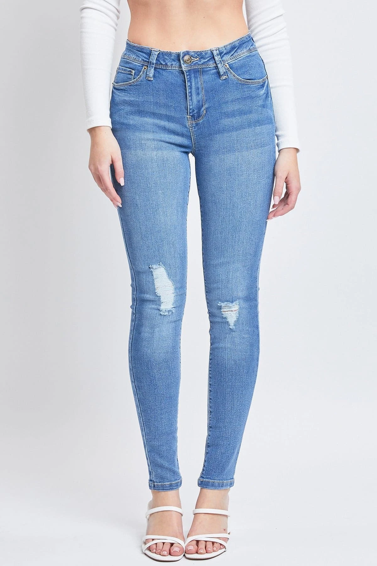 Women's Essential Sustainable Distressed Skinny Jeans 8 Women's Essential Sustainable Distressed Skinny Jeans - Image 6