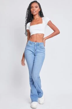 Women's Essential Mid Rise Bootcut Jeans -Wana Fashion Shop P60840 C08 1