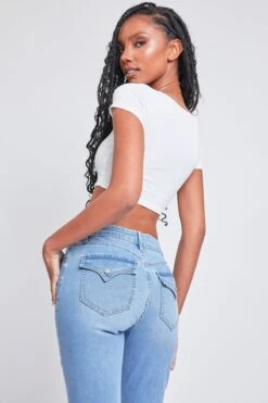 Women's Essential Mid Rise Bootcut Jeans -Wana Fashion Shop P60840 C08 4