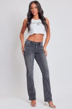 Women's Bootcut Jeans With Flap Pockets -Wana Fashion Shop P60875 08W 2 5f5c5e10 e399 4213 837a dda6460092a9
