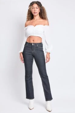 Women's Bootcut Jeans With Flap Pockets -Wana Fashion Shop P60875 D137 4
