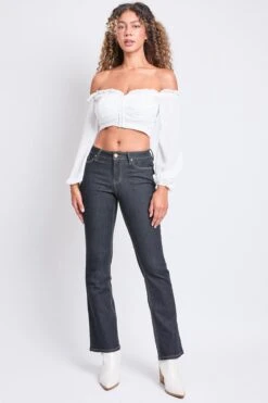 Women's Bootcut Jeans With Flap Pockets -Wana Fashion Shop P60875 D137 6