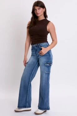 Women's Skater Cargo Wide Leg Jeans Denim -Wana Fashion Shop P65350 08N1 5 1 b42aad74 df5b 4761 9739 ef6d51862775